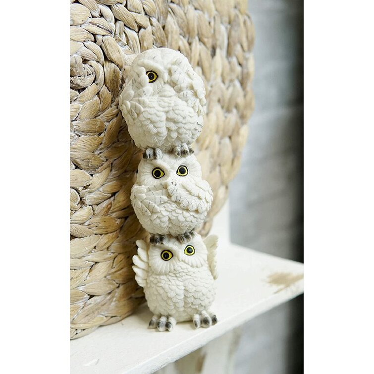 Ebros Stacked See Hear Speak No Evil Wise Acrobatic Fat Owls Figurine Decor  Wisdom Of The Woods Totem Pole Nocturnal Great Horned Owl Bird Themed